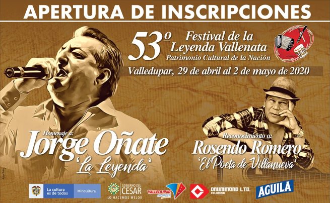 Desde hoy abren inscripción del Festival Vallenato versión 53