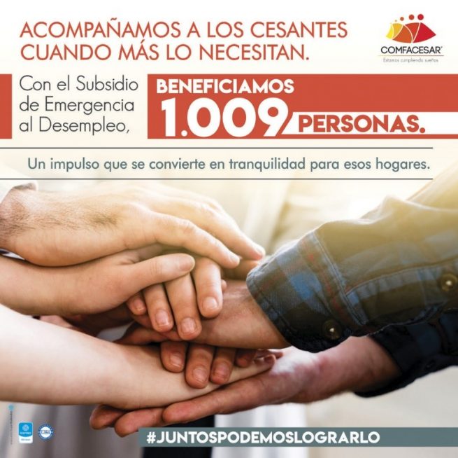 A población cesante, Comfacesar asignó 1.009 subsidios de emergencia