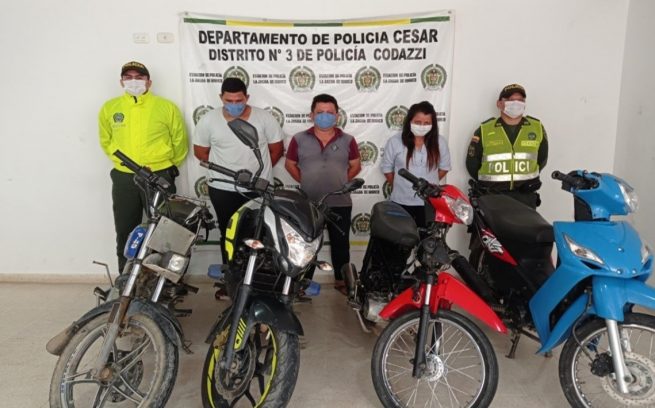 Capturadas tres personas y recuperadas cuatro motocicletas