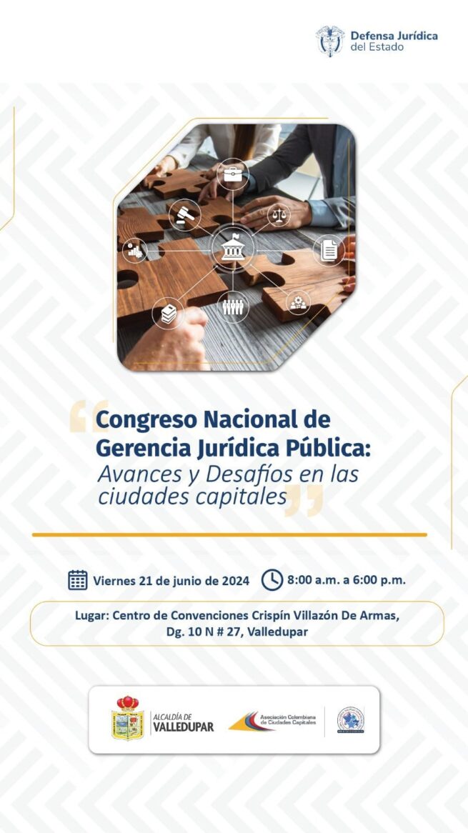 Valledupar recibirá el Congreso Nacional de Gerencia Jurídica Pública