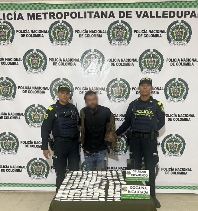 Capturado hombre en Valledupar con significativa cantidad de droga