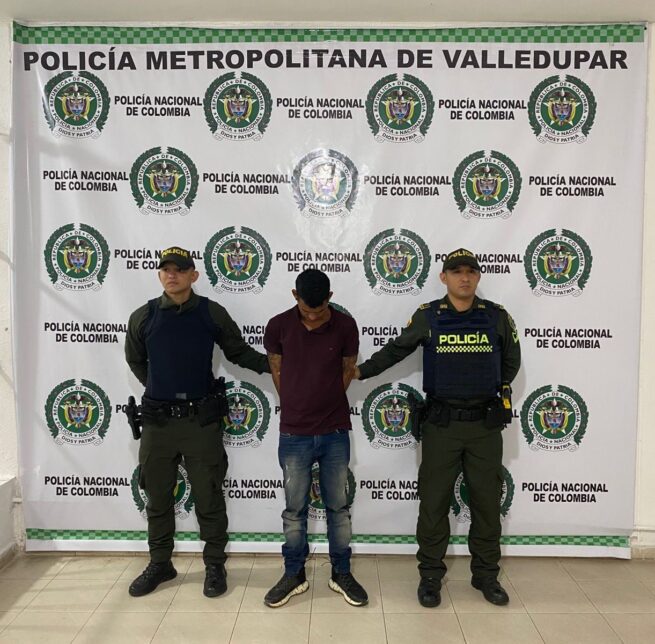 Hombre sindicado de tentativa de homicidio, capturado en Valledupar