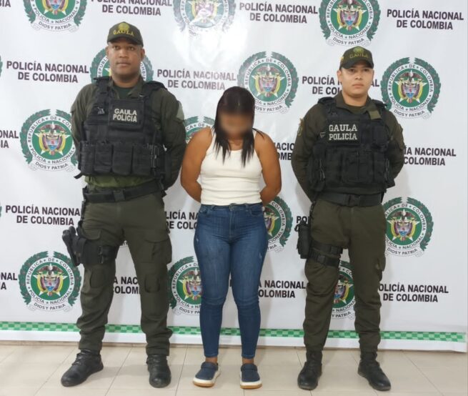 Capturada mujer por extorsión a ganaderos en el municipio de Valledupar