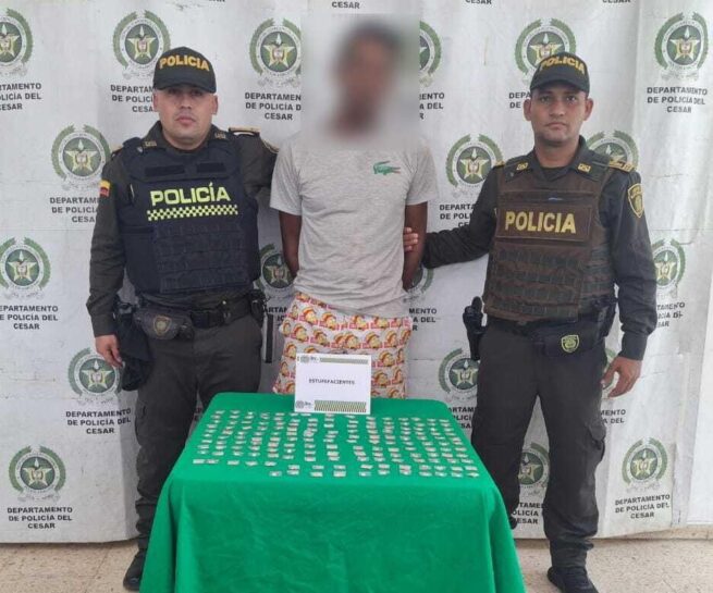 Con varias bolsas de base de coca, capturado hombre en San Martín Cesar