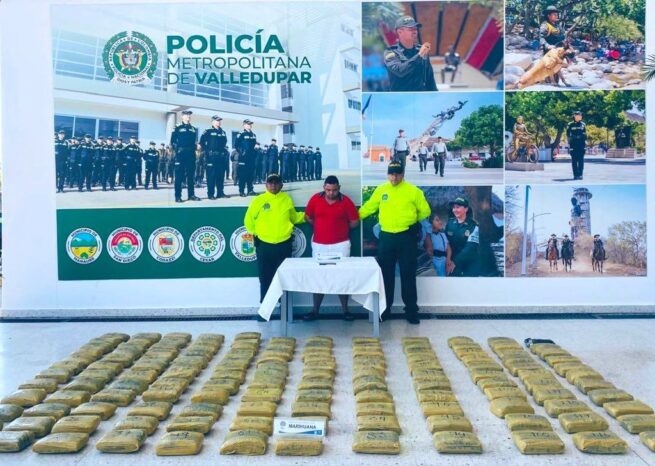 Lo capturan en Valledupar con 137 panelas de marihuana